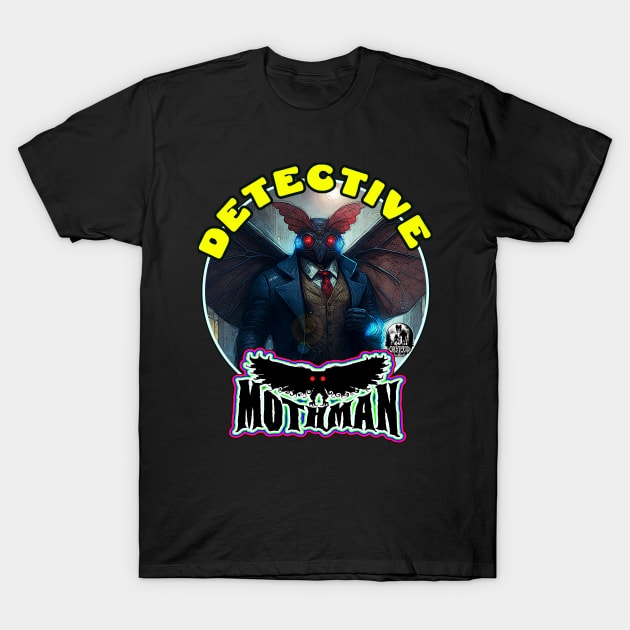 Detective Mothman Flying Humanoid Moth Crime Fighter Monster 2 T-Shirt by National Cryptid Society